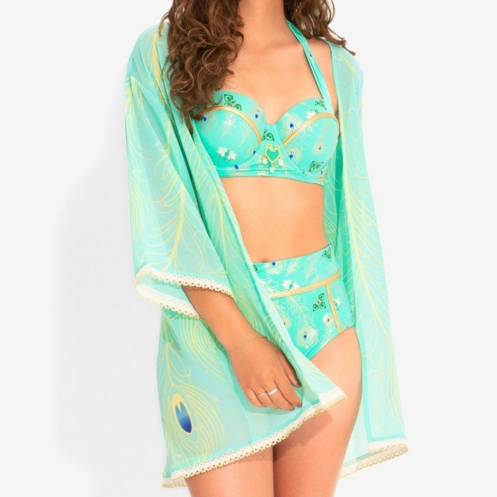 DISNEY ALADDIN JASMINE GREEN & GOLD SWIMSUIT SET